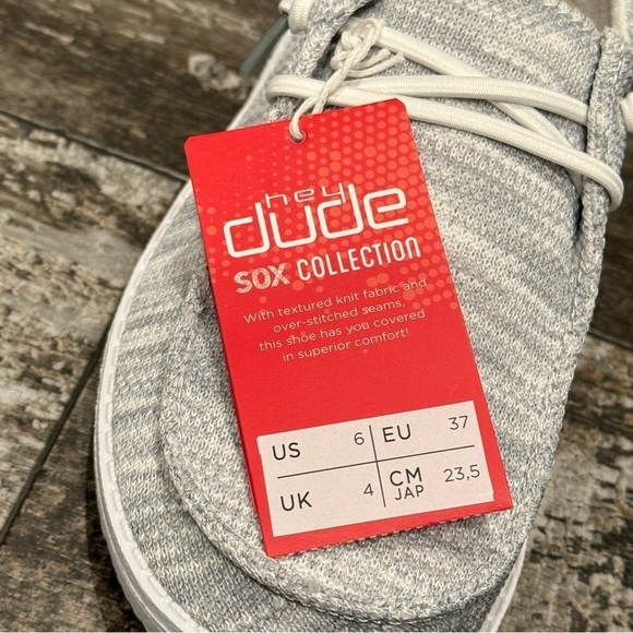 Hey Dude Wendy Sox Slip On Shoes Comfy Glacier Grey Womens‎ Size 6 NEW - Picture 4 of 10